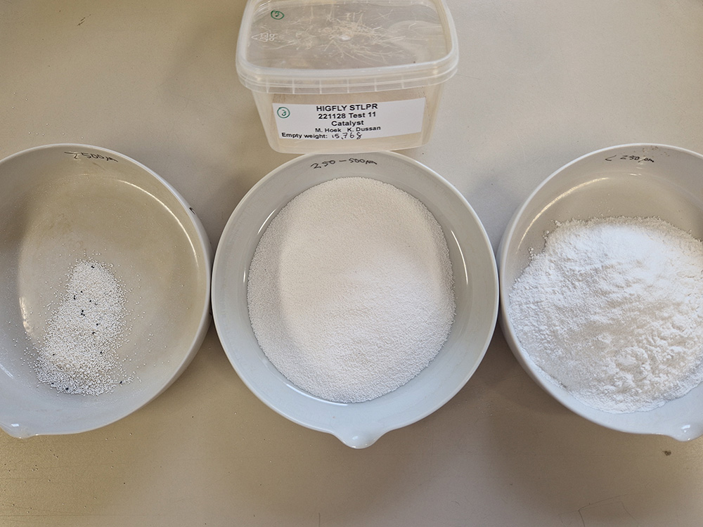 Regenerated catalysts after calcination and sieving